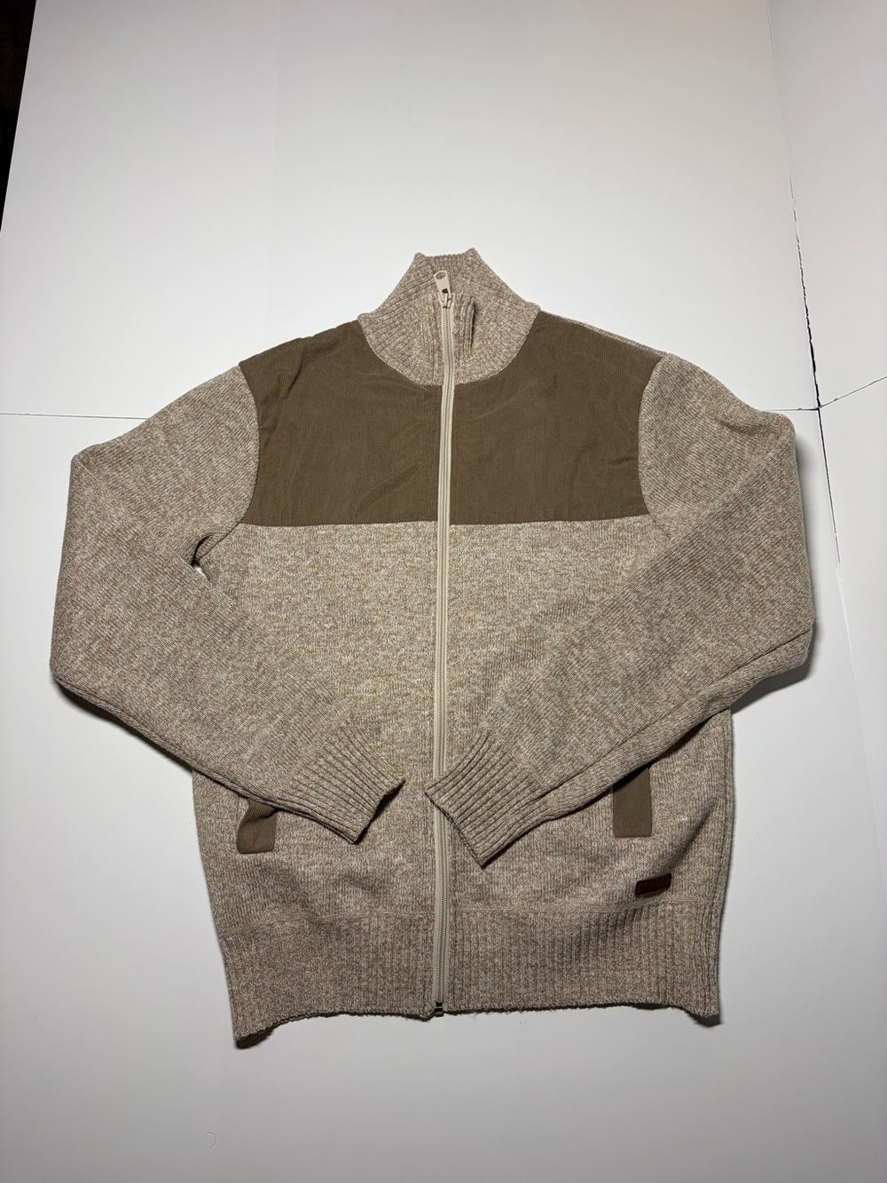 Buffalo David Bitton Men's 2-tone Zip-Up Sweater Size S